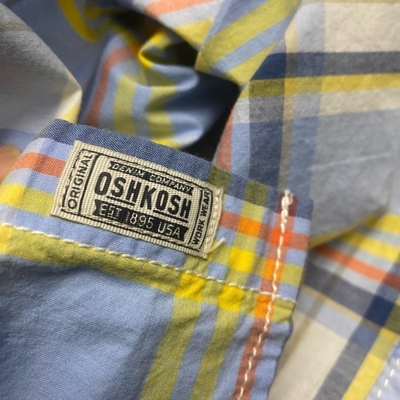 Oshkosh button up plaid stripe dress shirt long sleeve 3T - Picture 3 of 6